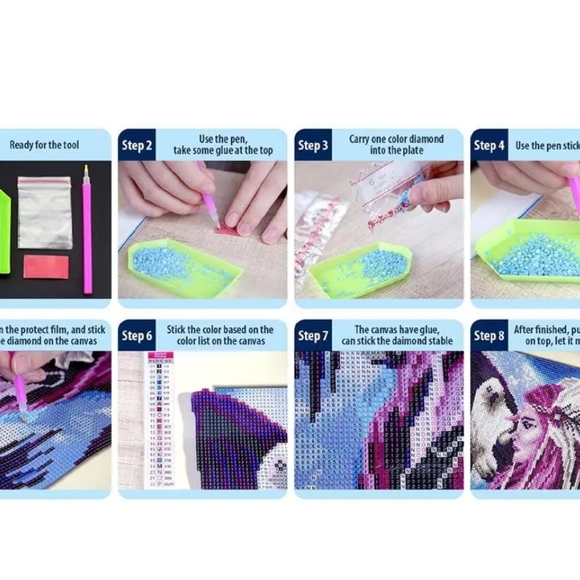 New 5D DIY Full Drill Diamond Art Kit, Fairy, Mosaic Coded 11.81" x 15.7" - Picture 8 of 9